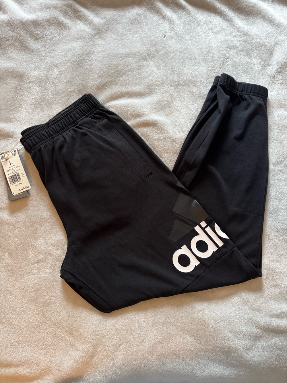 Adidas Men’s Black Logo Jogger Bottoms